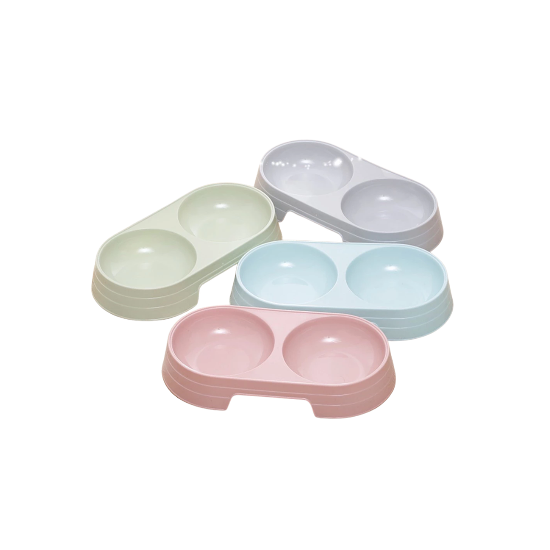 Pet Dog Cat Food Water Bowl 2in1