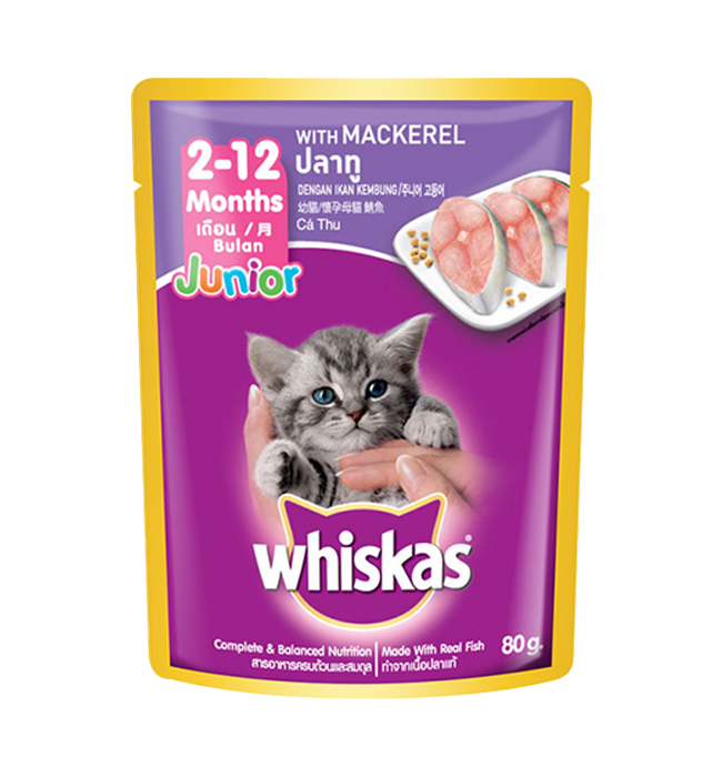 Whiskas Pouch Junior Mackerel Wet Food 80g