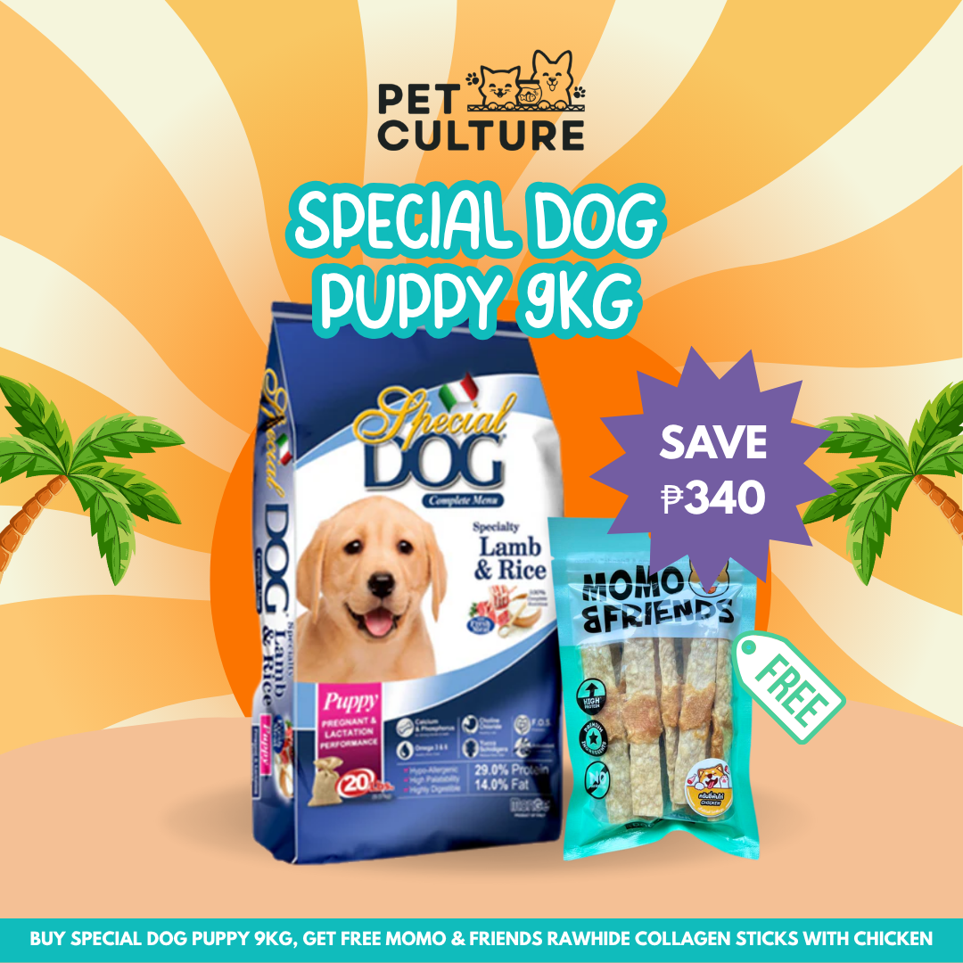 Special Dog Lamb and Rice Puppy 9kg Dog Food w/ Momo and Friends Rawhide Collagen Sticks with Chicken 130g
