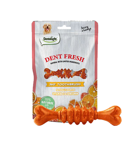 Dentalight Dent Fresh Vitamins C & Curcumin 18s Dog Treats 150g