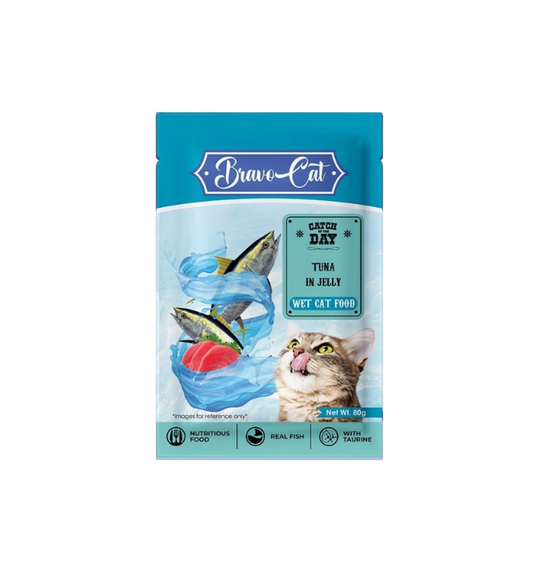 BravoCat Pouch Tuna in Jelly Wet Food 80g