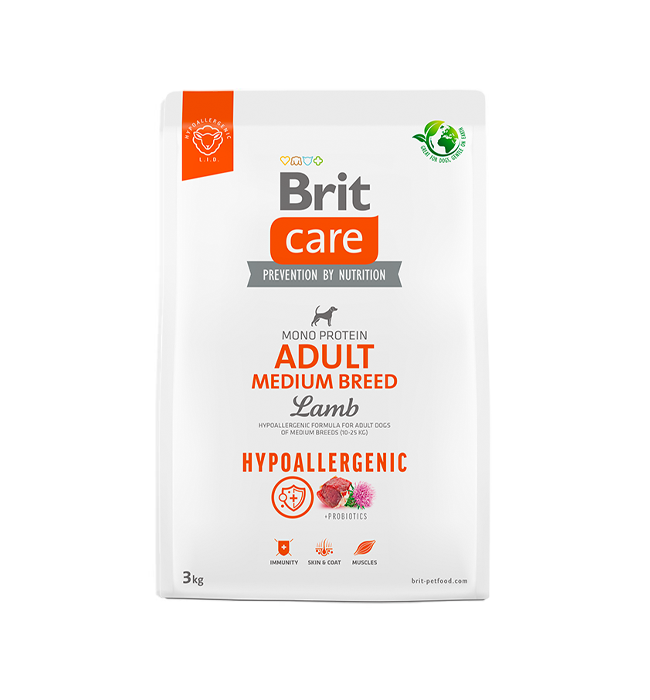 Brit Care Adult Medium Breed Hypoallergenic Lamb 3kg