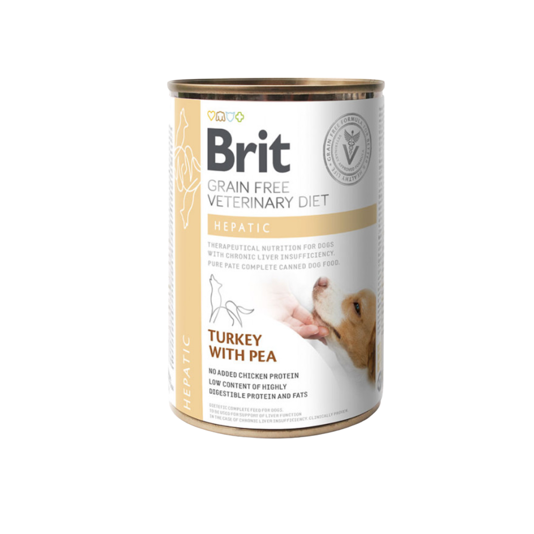 Brit Grain-Free Veterinary Diet Hepatic Turkey with Pea 400g Dog Wet Food