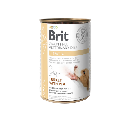 Brit Grain-Free Veterinary Diet Hepatic Turkey with Pea 400g Dog Wet Food