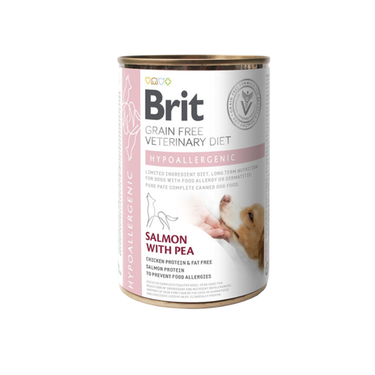 Brit Grain-Free Veterinary Diet Hypoallergenic Salmon with Pea 400g Dog Wet Food