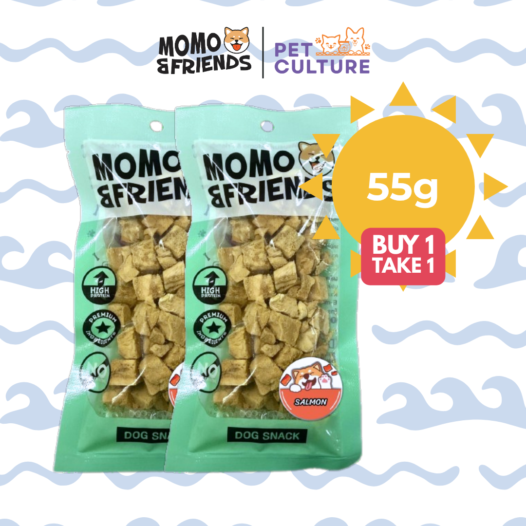 Momo & Friends Freeze-Dried Salmon Cubes 55g B1T1