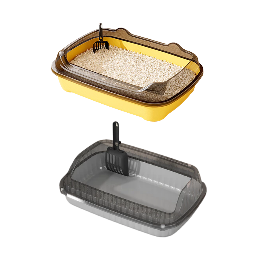 Cat Litter Box High Sides & Anti-Splash Design - Easy Clean Cat Toilet