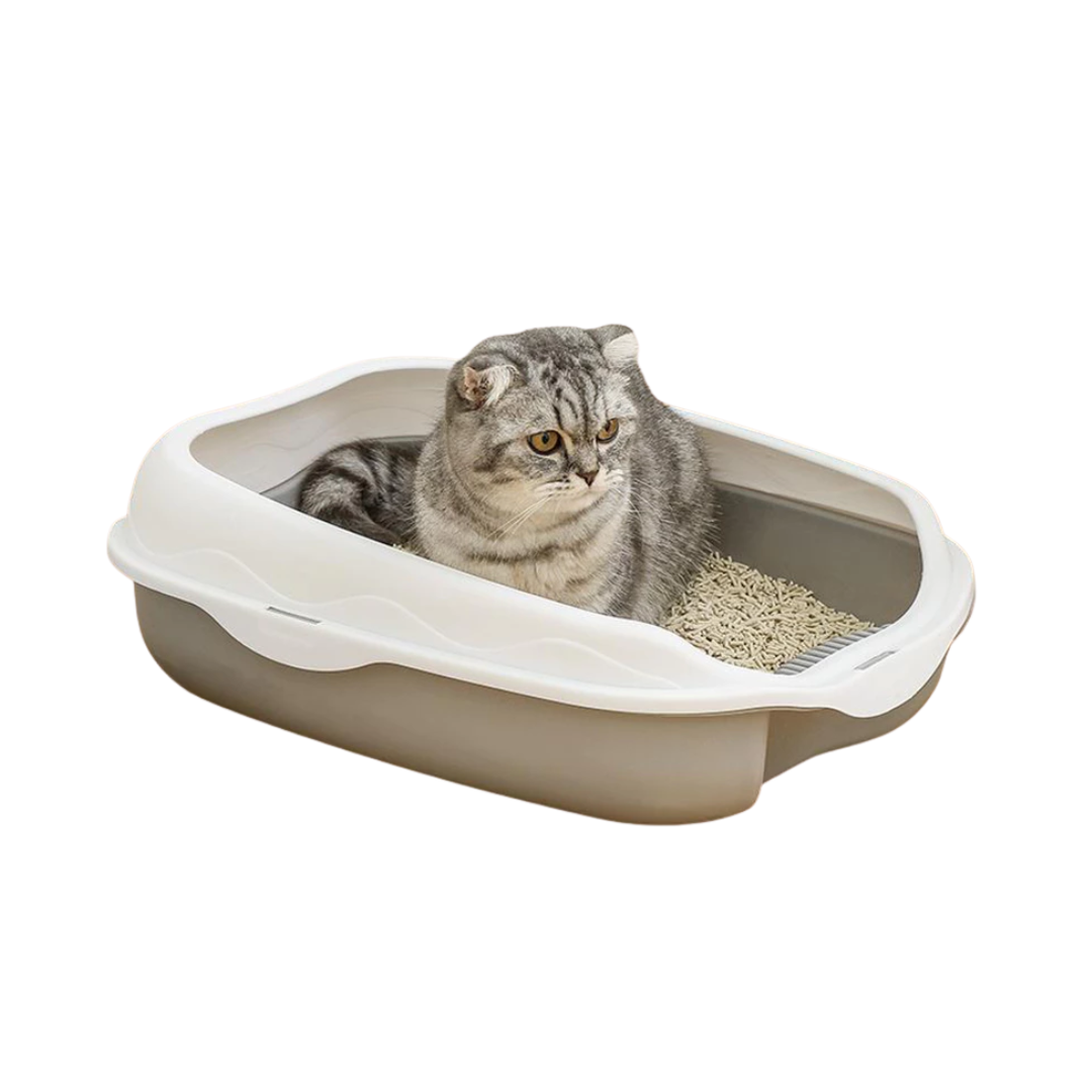 Cat Litter Box with Scooper - Odor-Proof Anti-Spill Durable Pet Toilet