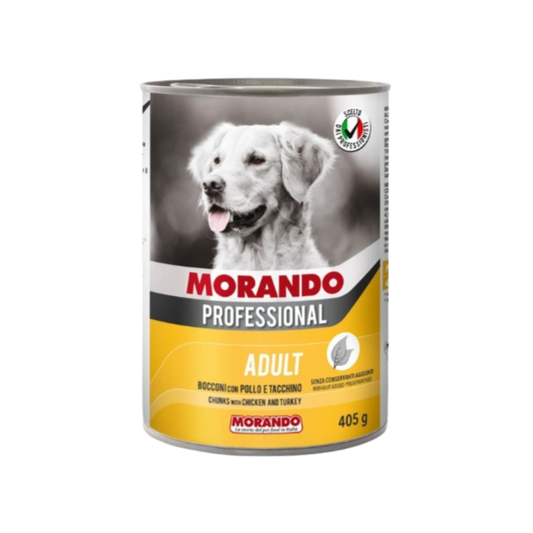 Morando Can Dog Adult Chunks w/ Chicken & Turkey 405g