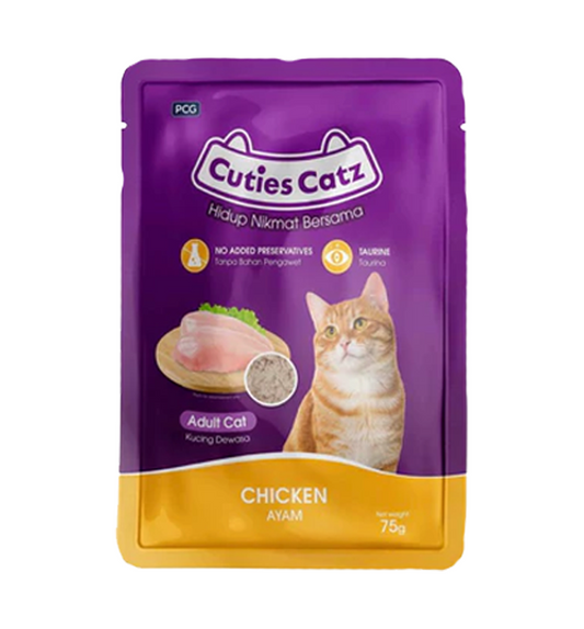 Cuties Catz Pouch Adult Chicken 75g