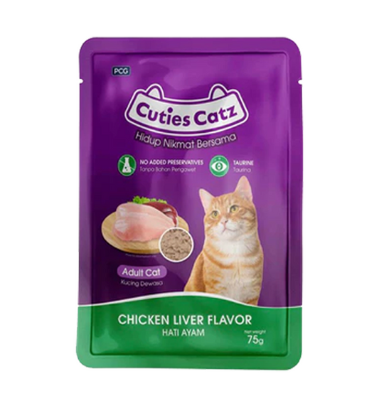 Cuties Catz Pouch Adult Chicken Liver 75g