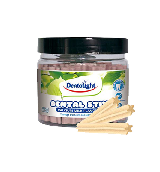 Dentalight Dental Stix Dog Treats Calcium Milk 220g