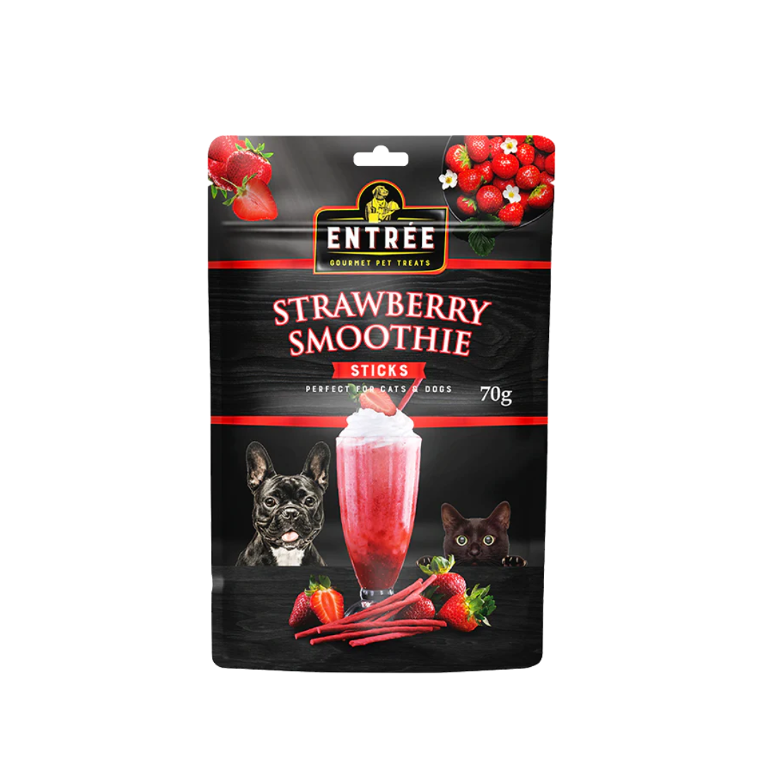 Entree Gourmet Pet Treats Strawberry Smoothie Sticks 70g