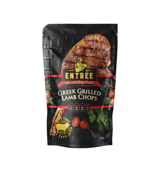 Entree Gourmet Dog Treats Greek Grilled Lamb Chops 70g