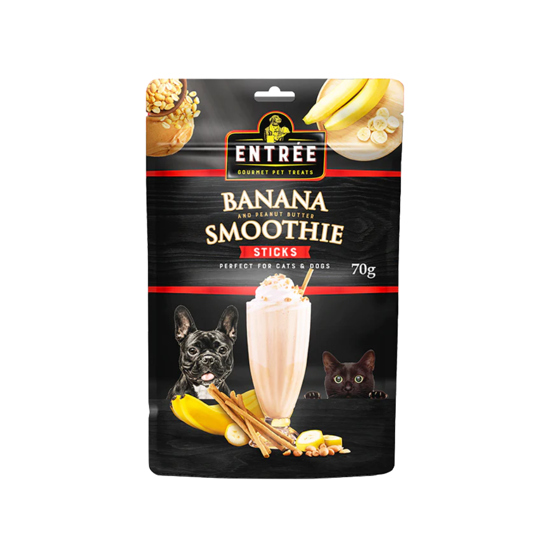 Entree Pet Treats Banana & Peanut Butter Smoothie Sticks 70g