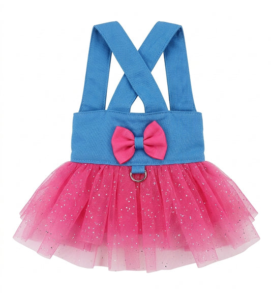 ODRA POOCH COUTURE PET CLOTHES DENIM TULLE DRESS S-XL