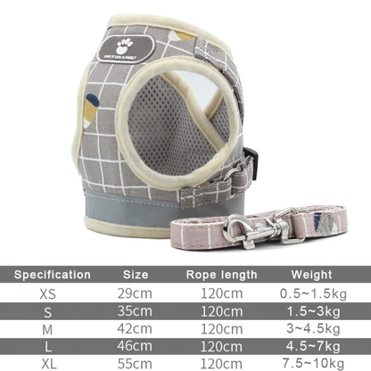 Lightweight & Breathable Mesh Pet Harness and Leash Set Medium