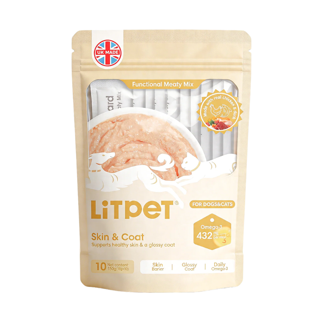 LITPET Skin & Coat Functional Meaty Mix for Dogs & Cats (150g – 10 Sticks x 15g)
