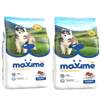 Maxime Elite Dry Dog Food Puppy Beef, Lamb, Chicken Liver & Milk Flavor