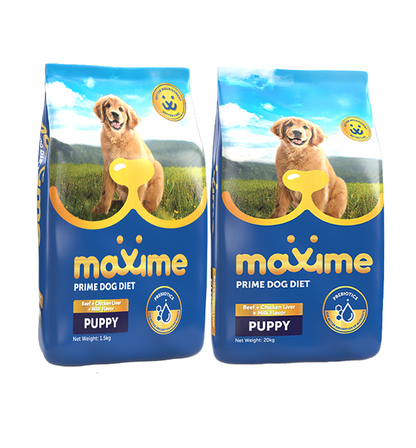 Maxime Dry Dog Food Puppy Beef, Chicken Liver & Milk Flavor