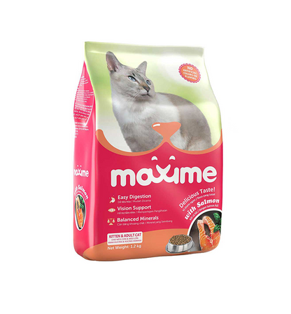 Maxime Dry Cat Food Kitten & Adult Salmon Flavor 1.2kg & 7kg