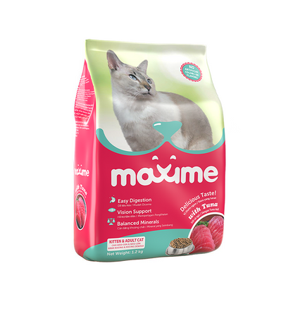 Maxime Dry Cat Food Kitten & Adult Tuna Flavor 1.2kg & 7kg