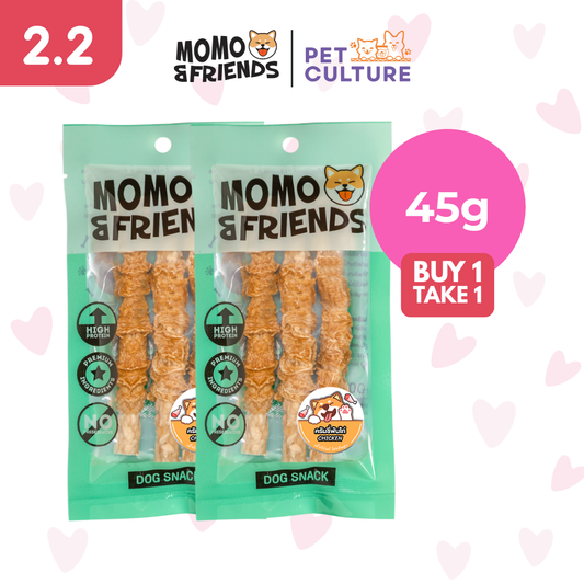 Momo & Friends Crunchy Chicken Meat Roll 45g B1T1