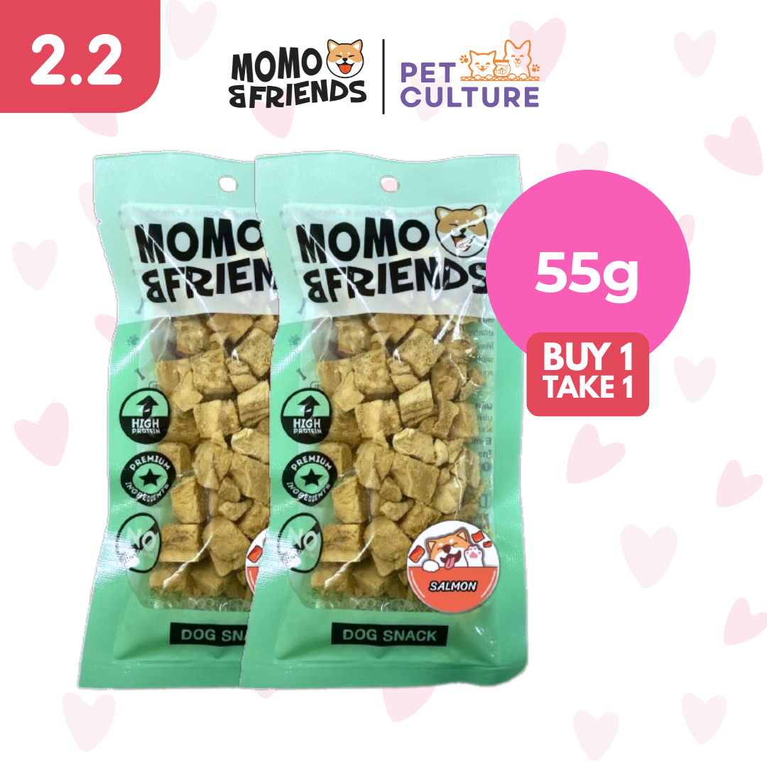 Momo & Friends Freeze-Dried Salmon Cubes 55g B1T1