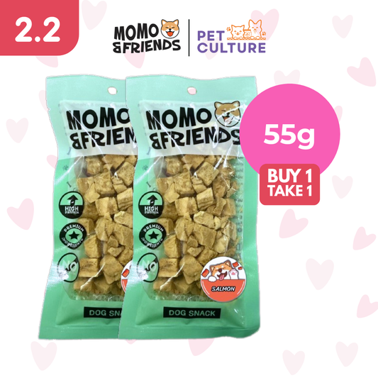 Momo & Friends Freeze-Dried Salmon Cubes 55g B1T1