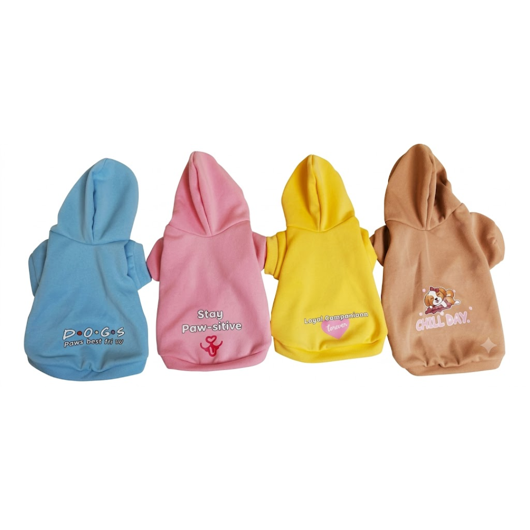 PRINCESS POOCH ODRA PET CLOTHES HOODIE TEES W/PRINT S-XL