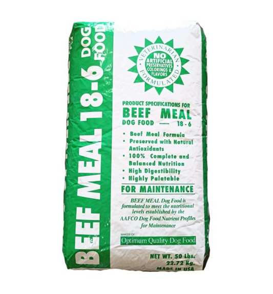 Optima Green Dry Dog Food for Adult Beef Meal 18-6 22.72kg