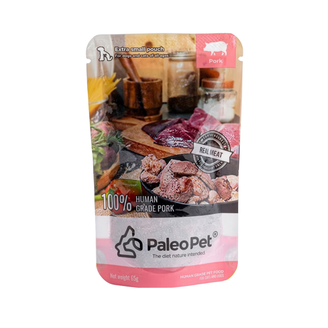 PALEO PET WET FOOD POUCH EXTRA SMALL PORK FOR PETS 65G