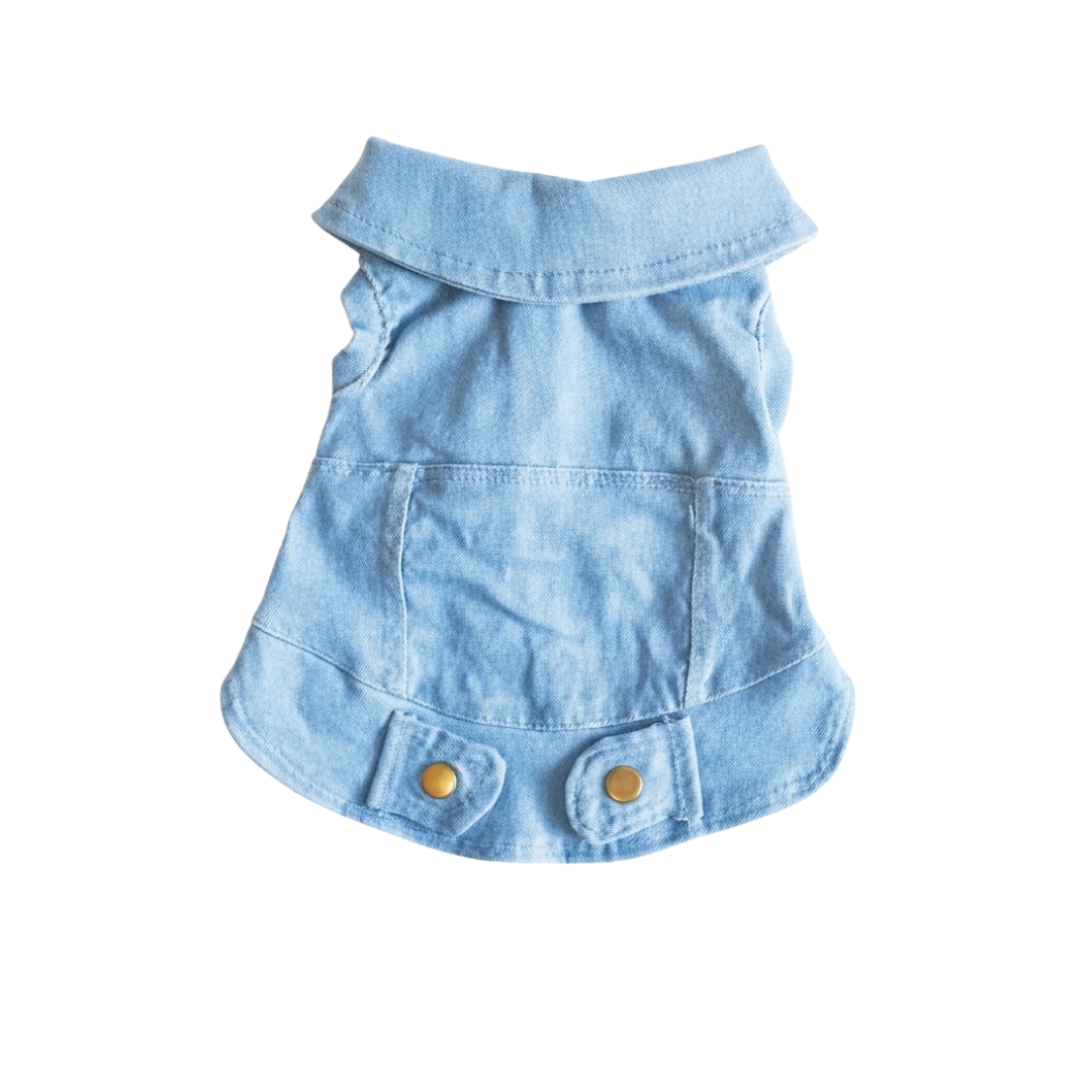 ODRA POOCH COUTURE PET CLOTHES DENIM VEST S-XL