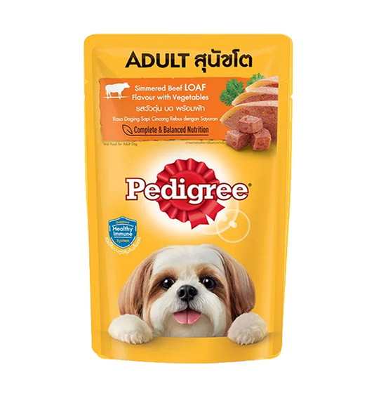 Pedigree Pouch Adult Simmered Beef Load w/ Vegetables Wet Food 130g