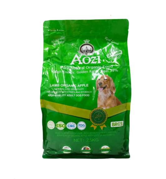 Aozi Organic Adult Dry Dog Food Lamb And Apple 2.5kg