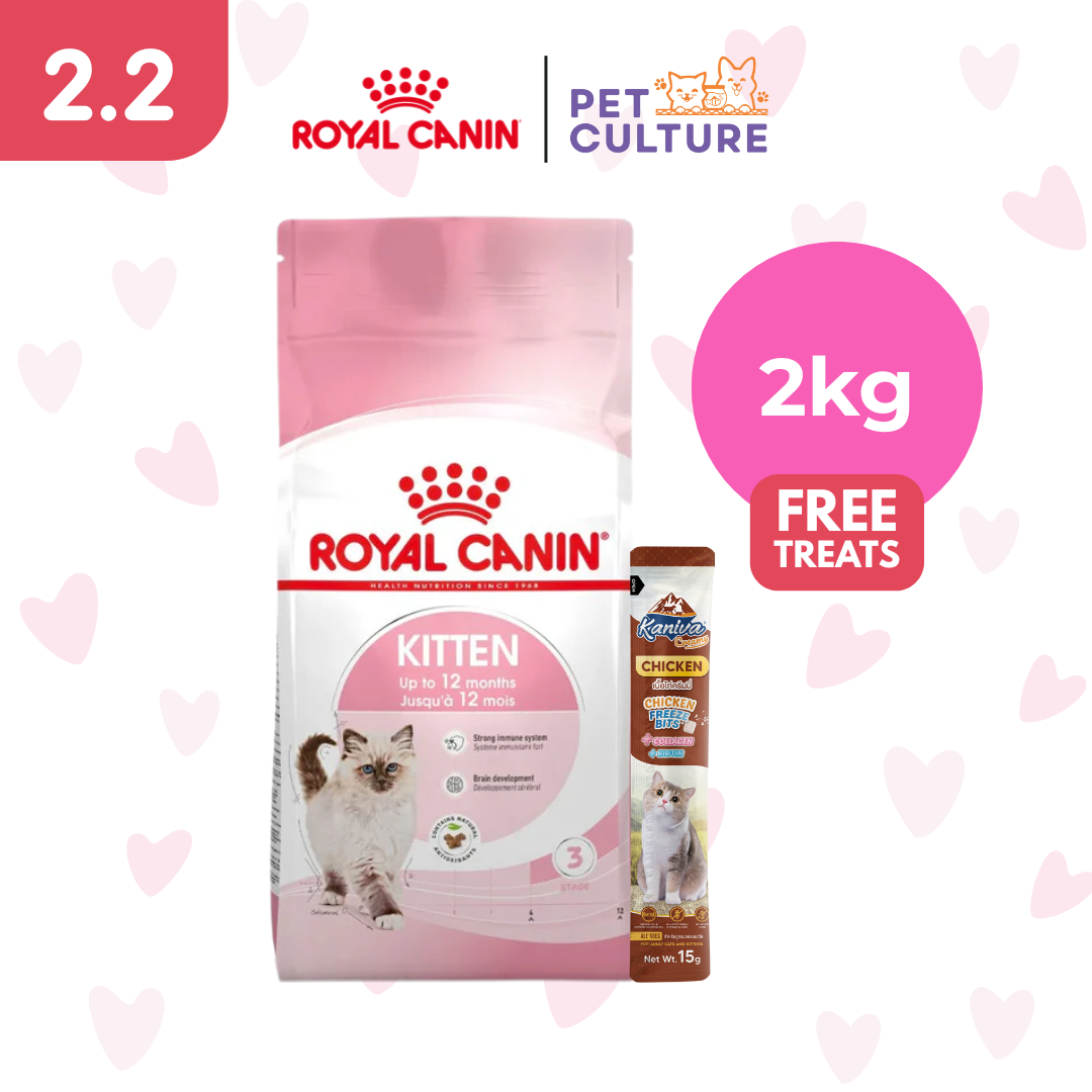 Royal Canin Kitten36 2kg w/ KANIVA Creamy Tuna Topping Chicken + Chicken Freeze Bit 15g