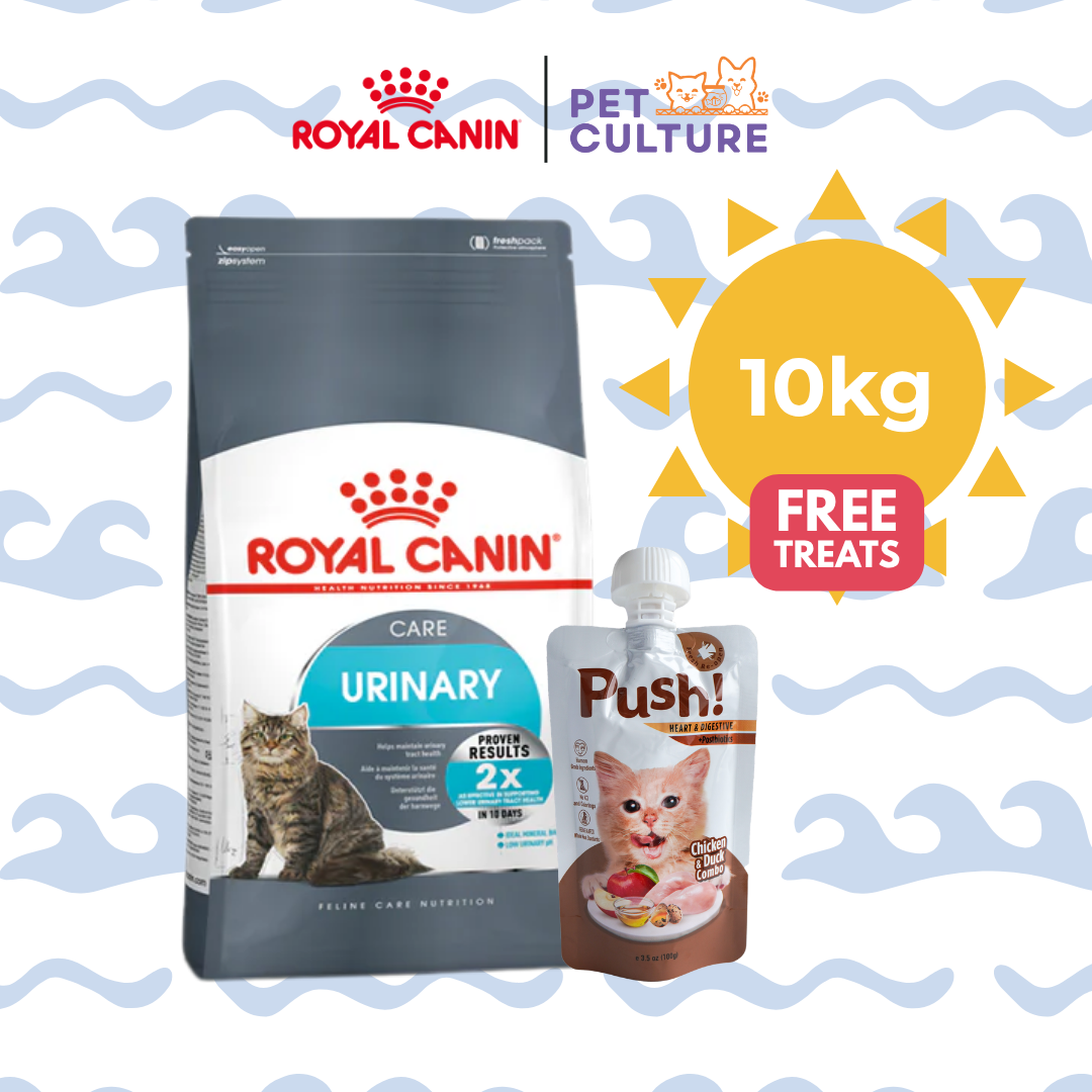 Royal Canin Urinary 10kg w/ Push! Cat Wet Food Chicken & Duck Combo (Heart & Digestive w/ Postbiotics) 100g