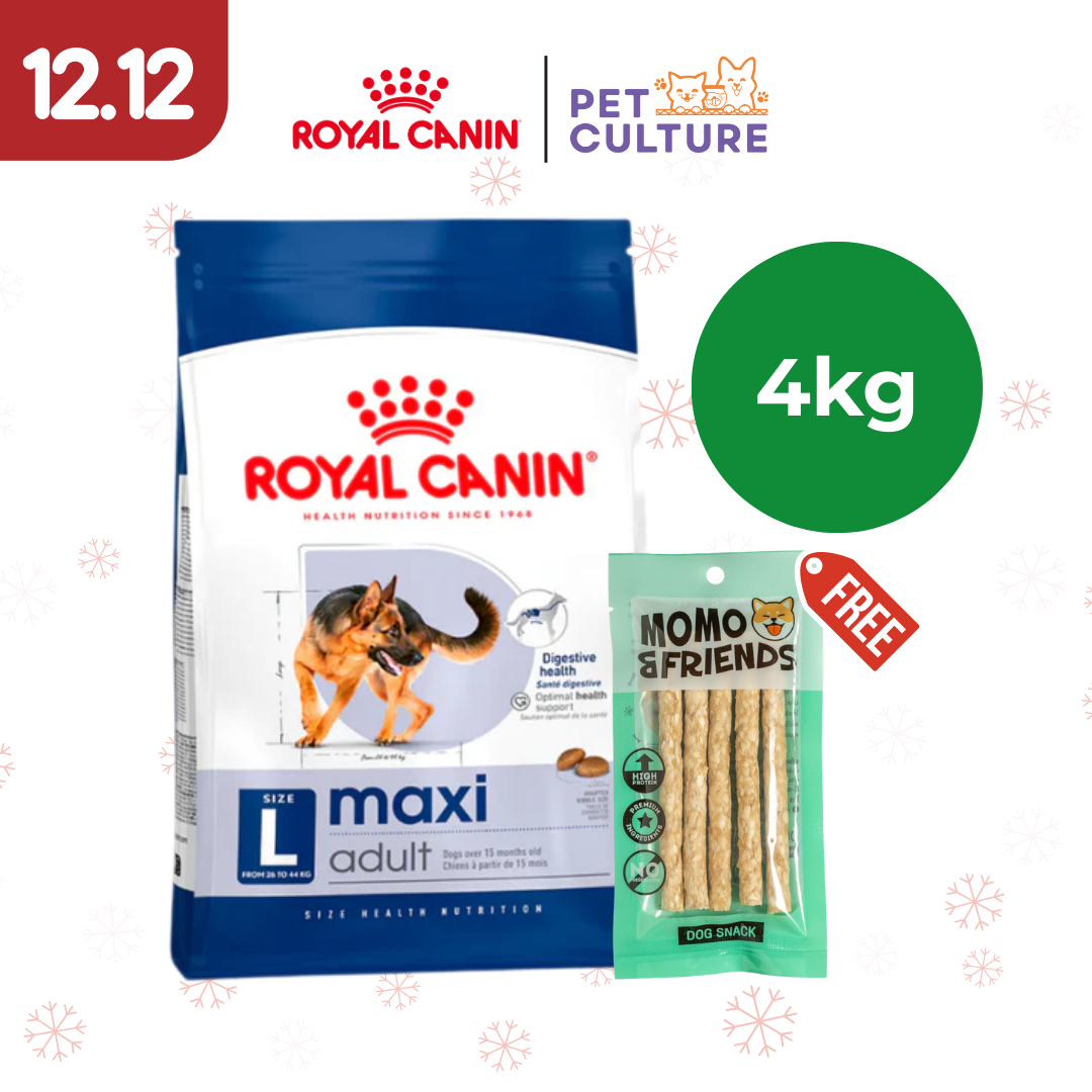 Royal Canin Maxi Adult 4kg w/ Momo & Friends Dog Chew Treats Crunchy Stick 65g
