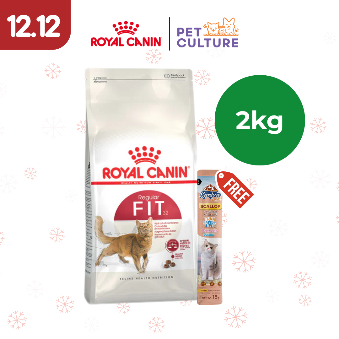 Royal Canin Regular Fit 32 2kg w/ KANIVA Creamy Tuna Topping Scallop + Tuna Freeze Bit 15g