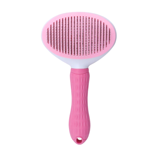 Self-Cleaning Pet Slicker Brush (One-Click Fur Removal) Pink