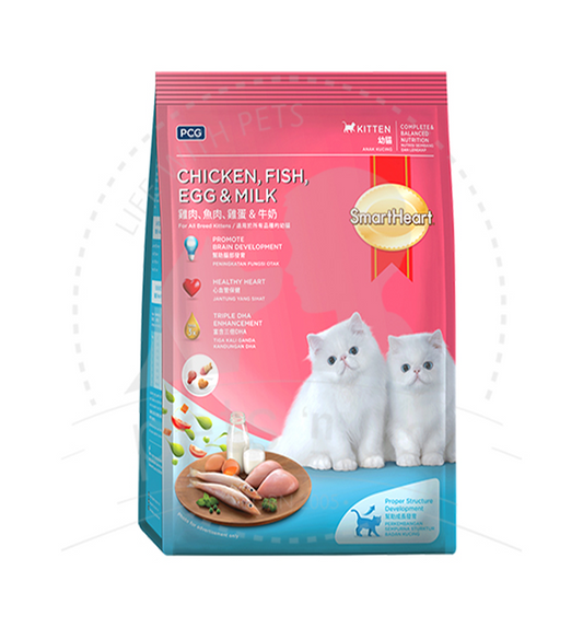 Smartheart Cat Kitten Chicken, Fish, Egg & Milk Dry Food 1.1kg