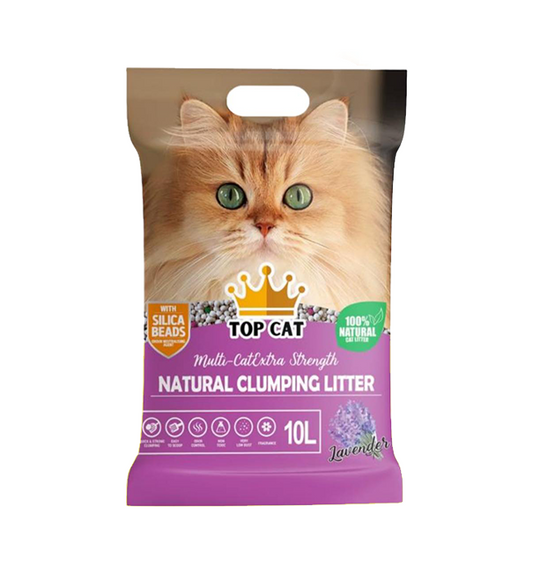 Top Cat Clumping Bentonite Cat Litter Sand Lavender Scent 10L