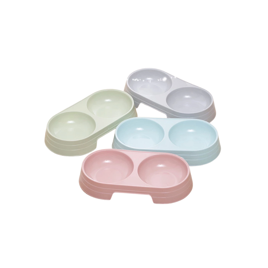 Pet Dog Cat Food Water Bowl 2in1
