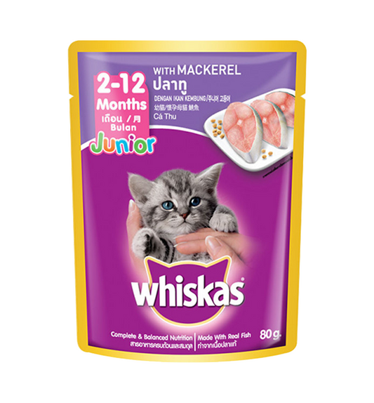 Whiskas Pouch Junior Mackerel Wet Food 80g