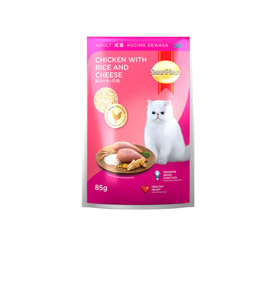 SmartHeart Adult Cat Chicken w/ Rice & Cheese Wet Food 85g