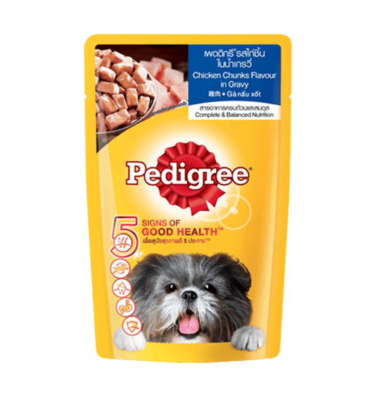 Pedigree Pouch Adult Chicken Chunks in Gravy Wet Food 130g