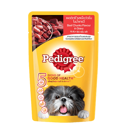 Pedigree Pouch Adult Beef Chunks in Gravy Wet Food 130g