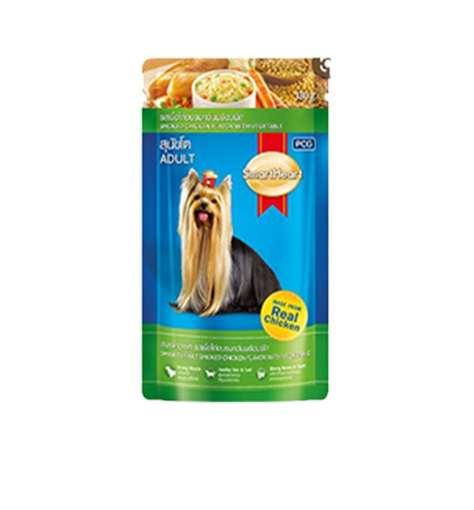 SmartHeart Adult Dog Smoked Chicken w/ Vegetables 130g