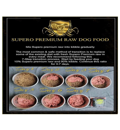Supero Raw Dog Food 600g and 630g